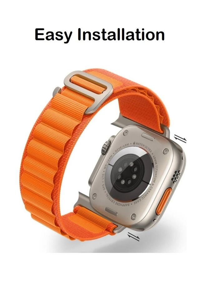 2Pack for Apple Watch Alpine Loop Band 49mm/45mm/44mm Nylon Woven Sport Strap Compatible with iWatch Series 8/Ultra/7/SE/6/5/4/3/2/3 Black/Orange - Image 3
