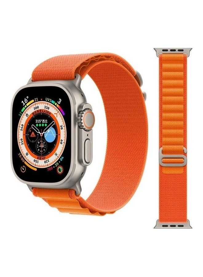 2Pack for Apple Watch Alpine Loop Band 49mm/45mm/44mm Nylon Woven Sport Strap Compatible with iWatch Series 8/Ultra/7/SE/6/5/4/3/2/3 Black/Orange - Image 5