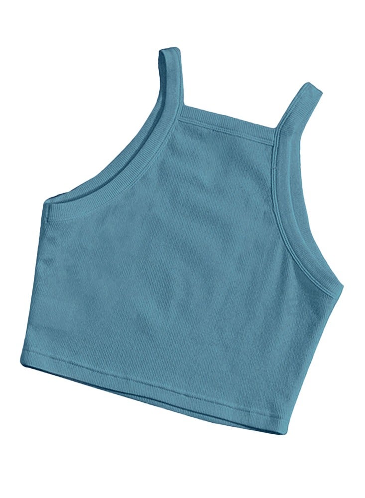 Nileton Ribbed Knit Crop Top Spaghetti Strap - For Women  - Image 3