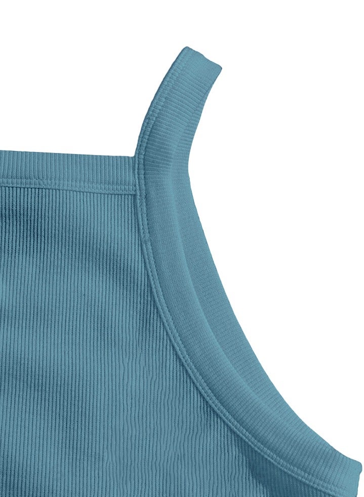 Nileton Ribbed Knit Crop Top Spaghetti Strap - For Women  - Image 2