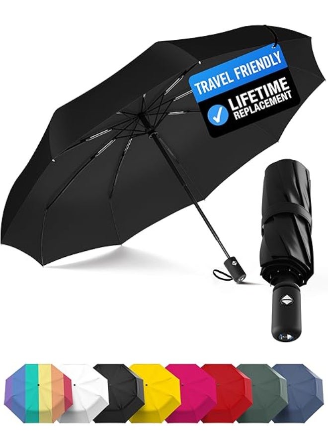 Rain-Mate Compact Travel Umbrella - Pocket Portable Folding Windproof Mini Umbrella - Auto Open and Close Button and 9 Rib Reinforced Canopy