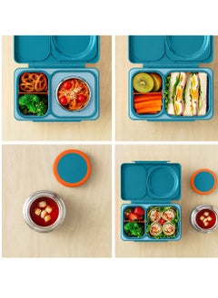 Omielife OmieBox Up Bento Box with Insulated Thermos & Ice Pack, Teal Green  - Image 3