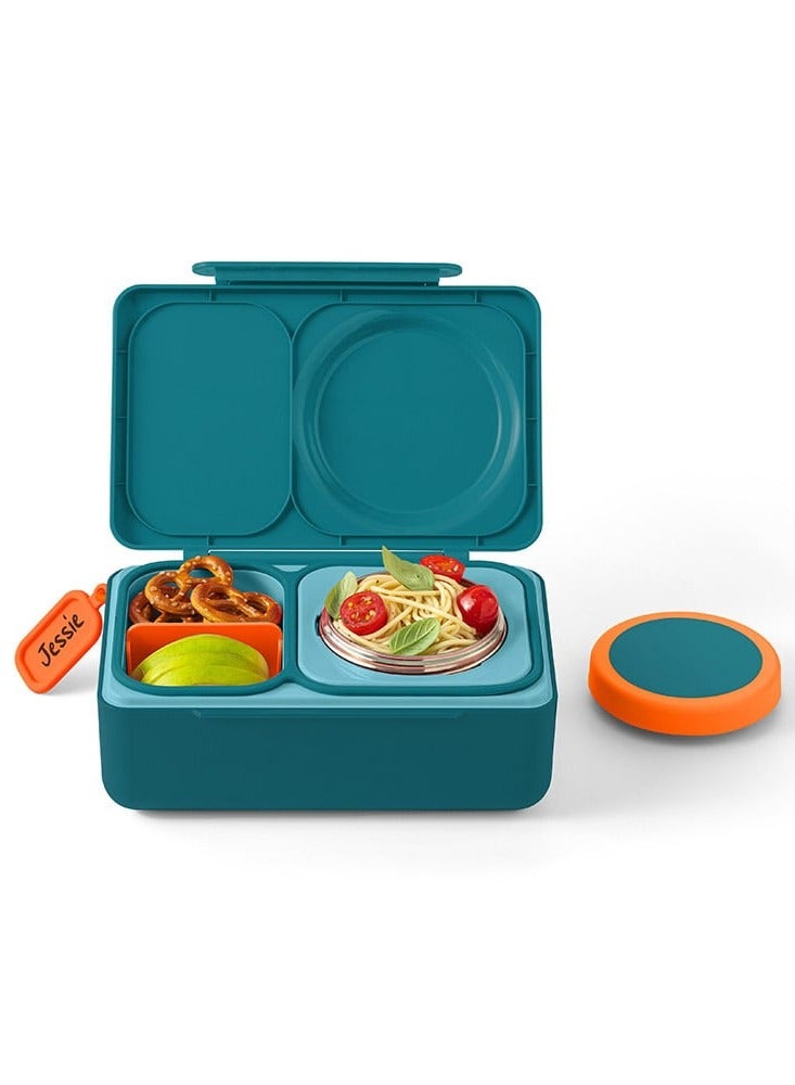Omielife OmieBox Up Bento Box with Insulated Thermos & Ice Pack, Teal Green - Image 2