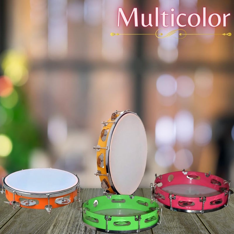 Mocking Bird Tambourine Fibre with Head Aluminium Dafli Musical instrument Hand Percussion Professional Play Multicolor (8 INCH) - Image 2
