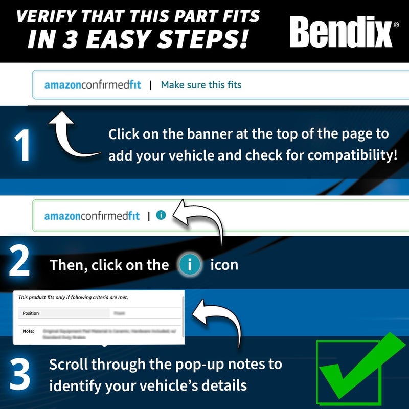 Bendix Premium Copper Free CFM149 Semi-Metallic Brake Pad with Installation Hardware - Image 2