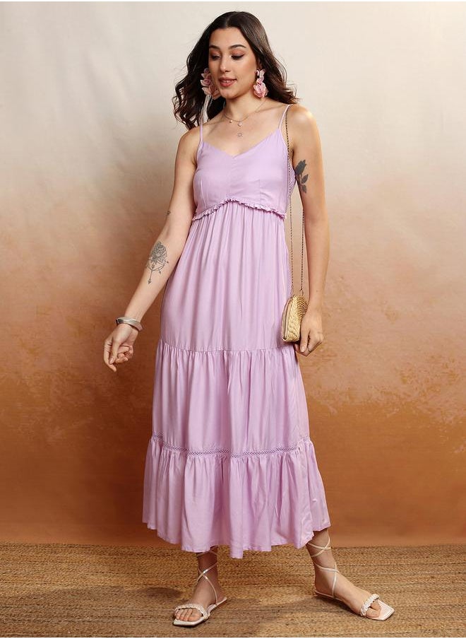 Vishudh Tiered Lavender Dress  - Image 1