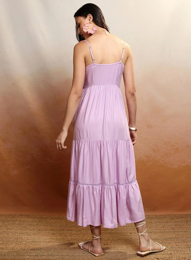 Vishudh Tiered Lavender Dress
