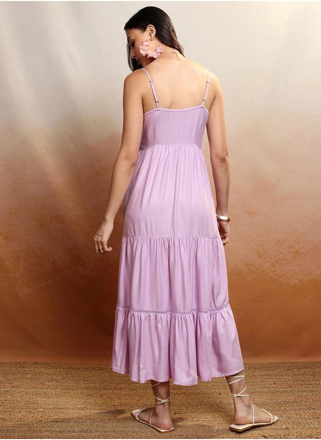 Vishudh Tiered Lavender Dress  - Image 3