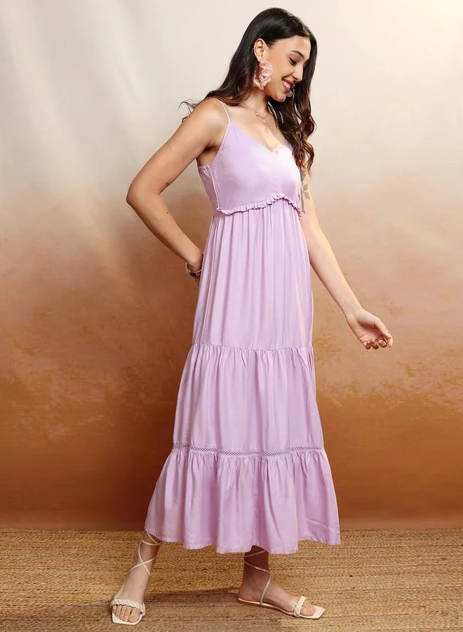 Vishudh Tiered Lavender Dress