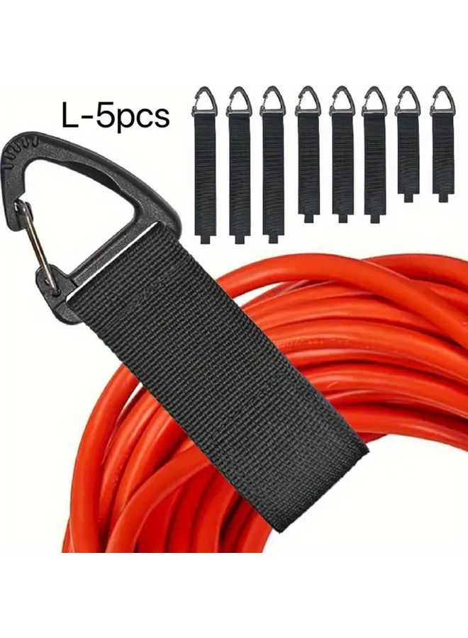 5pcs Heavy Duty Nylon Cable Organizer Straps With Buckle Binding System - Image 1