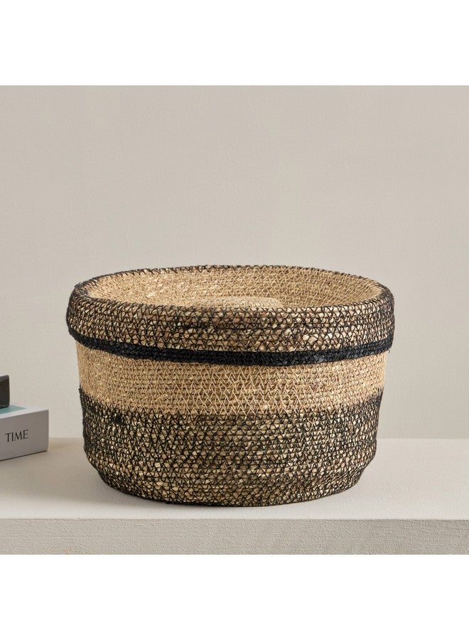 Home Box Noir Sea Grass Basket with Lid 24 x 24 x 26 cm - Image 1