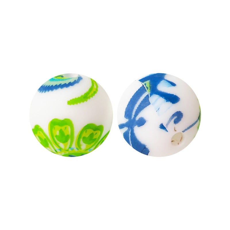 Silicone Beads 15mm Leopard Print Loose Beads for DIY Jewelry and Bracelets - Image 1