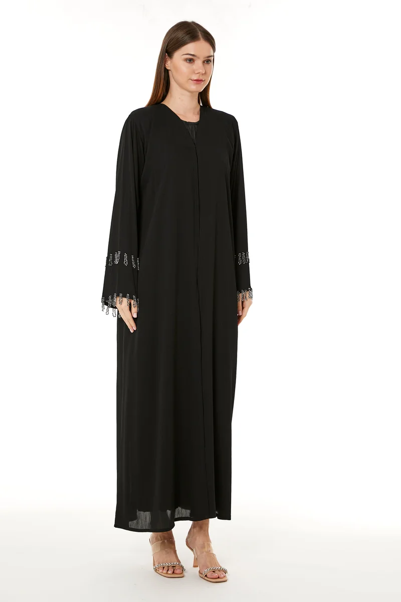 Moistreet  Embellished Flared Sleeve Abaya for Women | Best Price UAE