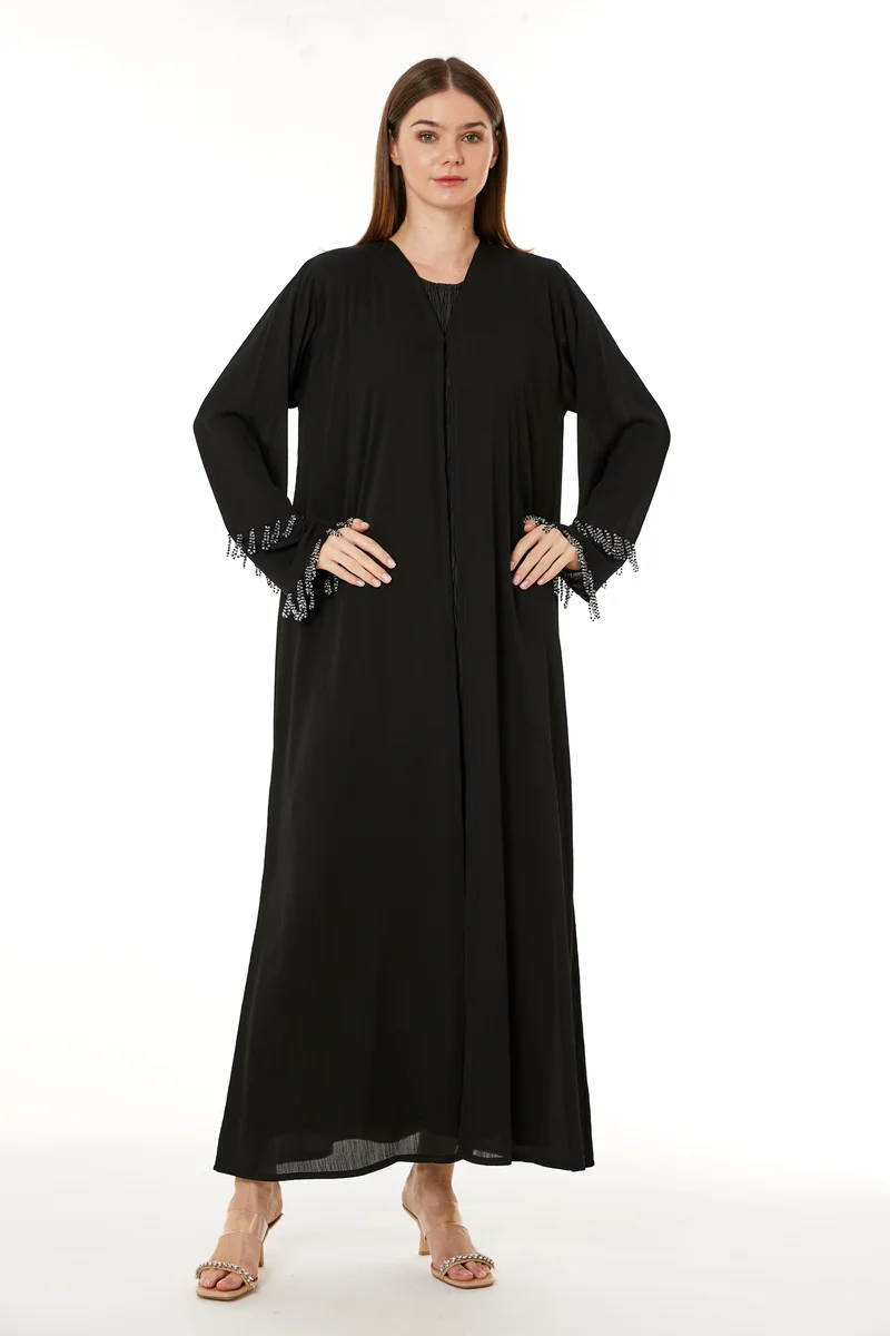 Moistreet Embellished Flared Sleeve Abaya