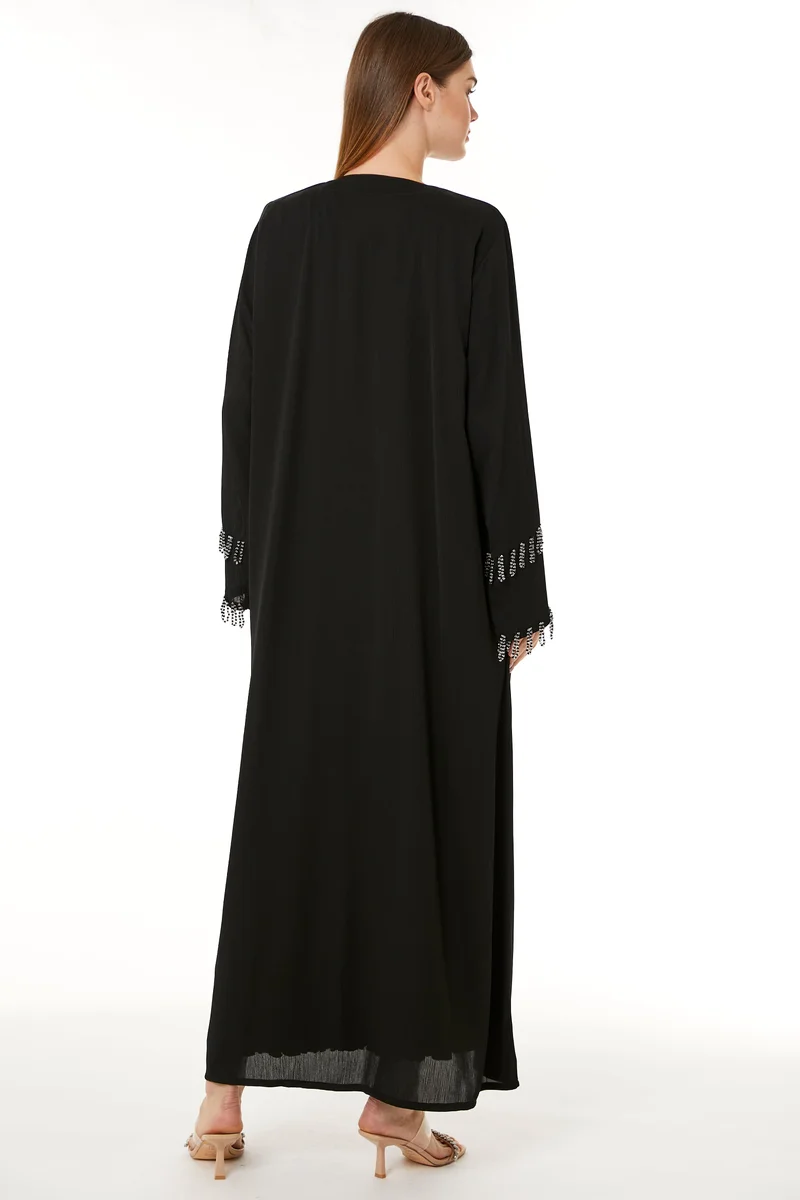 Moistreet Embellished Flared Sleeve Abaya