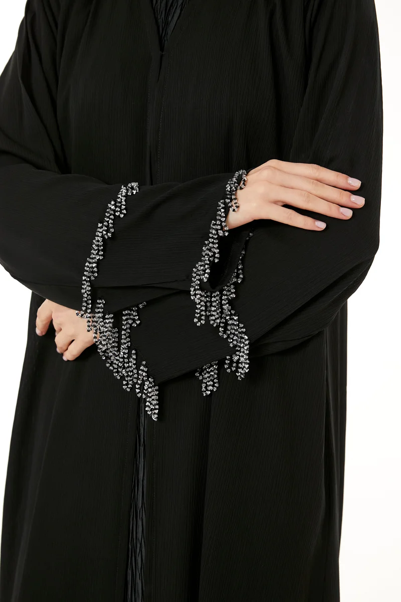 Moistreet  Embellished Flared Sleeve Abaya for Women | Best Price UAE