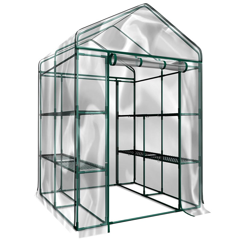 Home-Complete Greenhouse - Walk in Greenhouse with 8 Sturdy Shelves and PVC Cover for Indoor or Outdoor Use - 56 x 56 x 76-Inch Green House by Home-Complete - Image 1