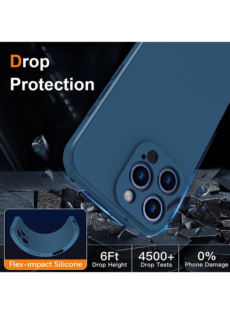 Theodor iPhone 16 Pro Max Protective Slim Fit Case Liquid Silicone Cover with Full Body Protection Anti-Scratch Shockproof Case For Blue - Image 4