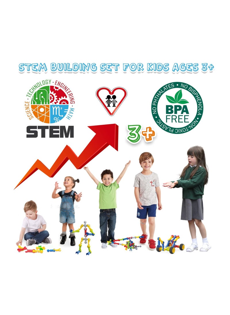 170 Pcs Building Toys for Kids Ages 4-8 with Toy Box Storage, Idea Guide, Building Blocks STEM Toys for 3 4 5 6 7 8 9 Year Old Creative Kids Activity,  Birthday Gifts for Boys Girls  - Image 5