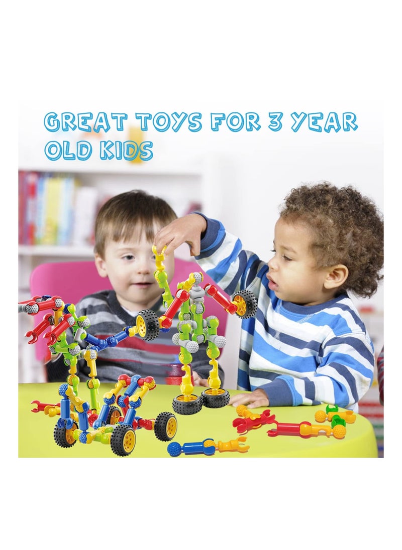 170 Pcs Building Toys for Kids Ages 4-8 with Toy Box Storage, Idea Guide, Building Blocks STEM Toys for 3 4 5 6 7 8 9 Year Old Creative Kids Activity,  Birthday Gifts for Boys Girls  - Image 3
