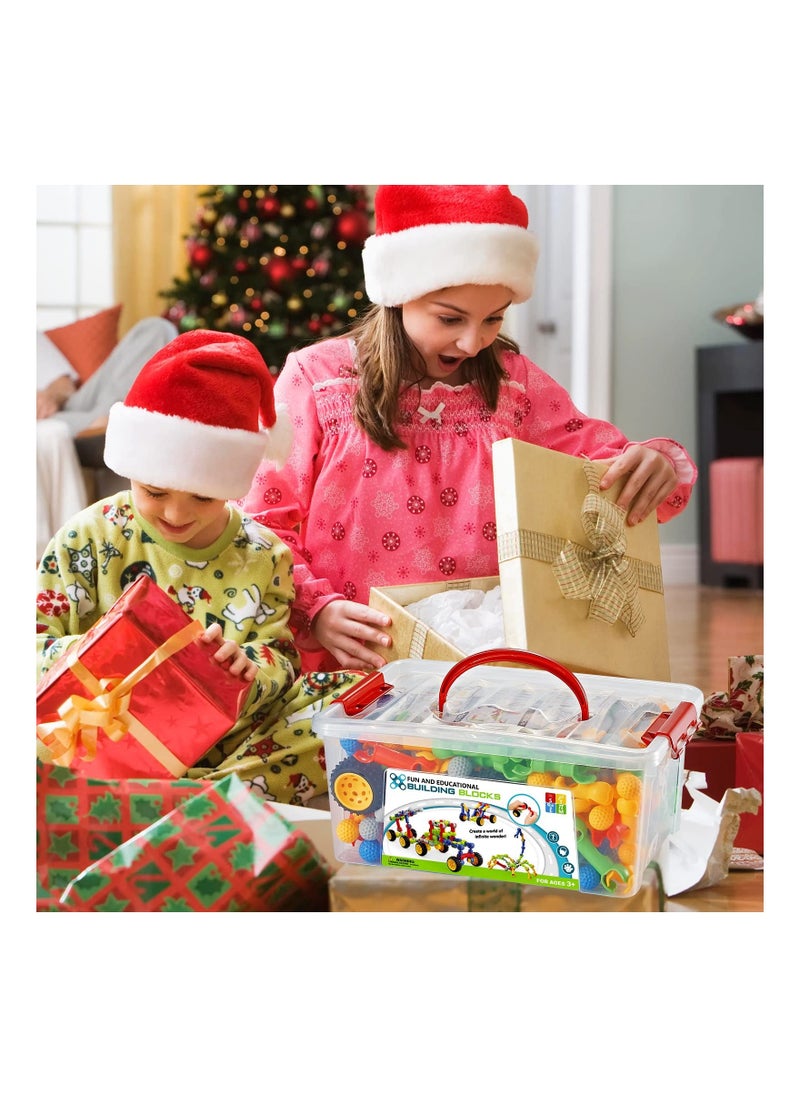 170 Pcs Building Toys for Kids Ages 4-8 with Toy Box Storage, Idea Guide, Building Blocks STEM Toys for 3 4 5 6 7 8 9 Year Old Creative Kids Activity,  Birthday Gifts for Boys Girls  - Image 4
