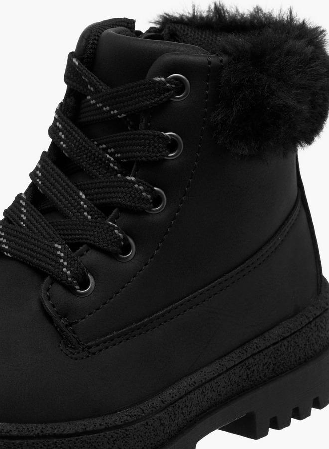 Flora Bella By Shoexpress Girls Faux Fur Detail High Cut Boots - Image 4