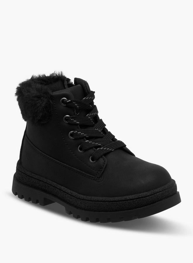 Flora Bella By Shoexpress Girls Faux Fur Detail High Cut Boots - Image 3