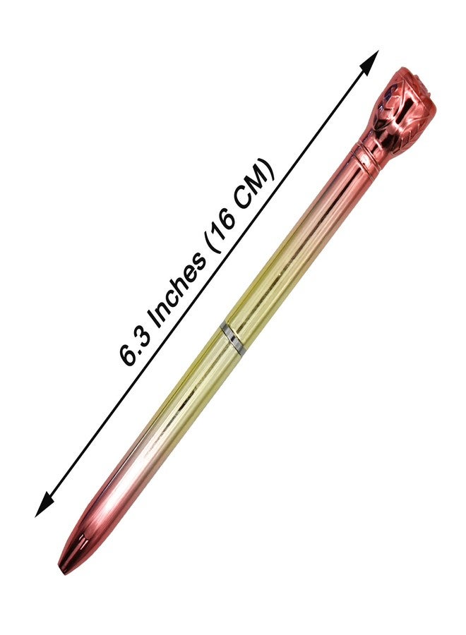 Maydahui 12 PCS Multicolor Rose Ballpoint Pen Retractable Flower Pens Colorful Novelty Pen Black Ink for School Party Home - Image 2