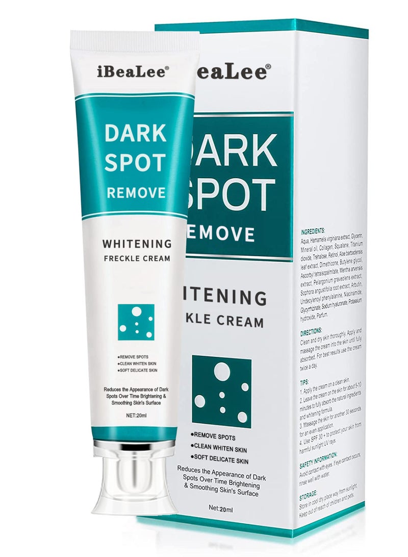 iBealee Dark Spot Remover for Face Peeling Skin, Whitening Freckle Cream Pigmentation Treatment Sun Spots Age Spots Blemish Remover Lightening Cream, Mildly Remove Freckles Age, Chloasma Repairing Face Cream  - Image 1