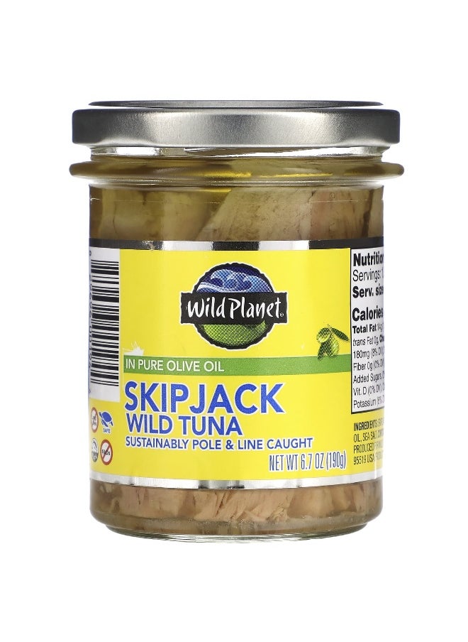 Wild Planet Wild Planet, Skipjack Wild Tuna in Pure Olive Oil, 6.7 oz (190 g)  - Image 1
