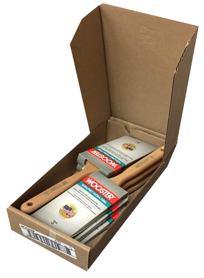 Wooster 6 Pack Wooster 4153-3 Ultra/Pro Extra-Firm Lindbeck 3" Angled Sash Paint Brush - Image 1