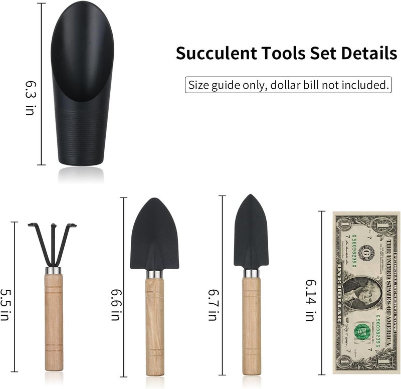 Songtaste 5Pcs Succulent Tools, Mini Garden Tools,Plant Potting Mat as Plant Accessories,Succulent Gardending Hand Tools Kit for Seedling Soil,Caring Succulent,etc,Gifts for Woman’s Gardening work(No Flowerpot) - Image 2