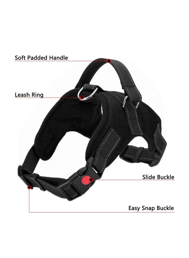 KASTWAVE Dog Harness,Breathable Adjustable Pet Harness Dog Vest Harness, Reflective Oxford Easy Control Dog Harness with Sturdy Handle for Small Medium Large Dogs L-Black - Image 5
