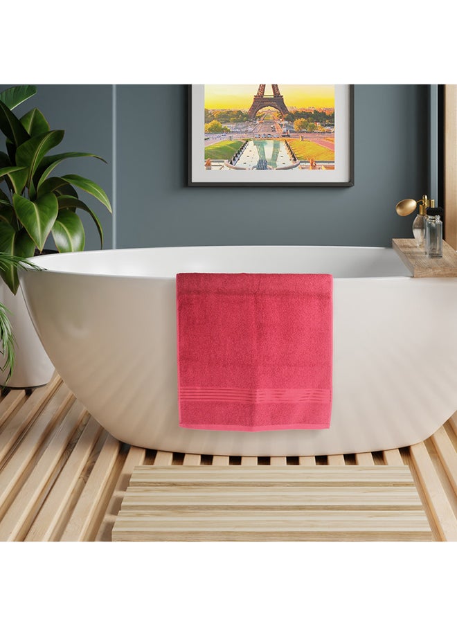White Rose - 10 Pcs Events Dyed Towel set 550 GSM 100% Cotton Terry Viscose Border 2xBath Towel 75x145cm 2xHand Towel 50x90cm 2xGuest Towel 40x60cm 2xBaby Towel 30x50cm & 2xFace Towel 33x33cm Red Color - Image 1