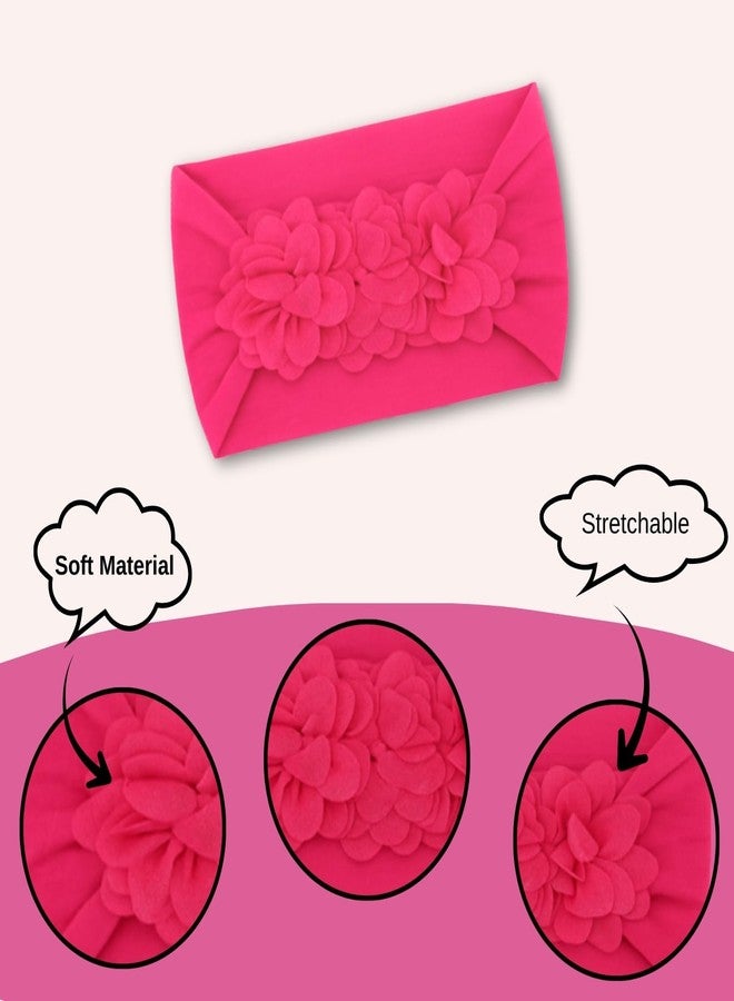 ANNACREATIONS ANNA CREATIONS 5 Pcs Baby Headbands for Girls & Boys, Soft Stretchy Hair Bands with Bow, Flower and Knot Design, Comfortable and Stylish Hair Accessories for Newborn, Infant and Toddler Babies - Image 3