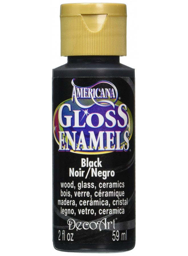 DecoArt DAG67-30 Americana Gloss Enamel Paint, 2-Ounce, Black
