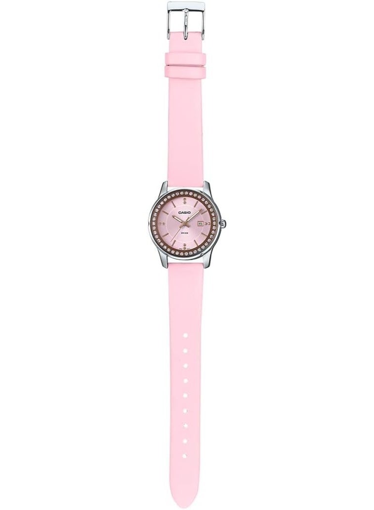 CASIO Enticer Analog Women’s Watch LTP-1358L-4A2VDF, 39.5 mm Pink Dial, Ion-Plated Stainless Steel Case & Pink Leather Band, 50 m WR - Image 5