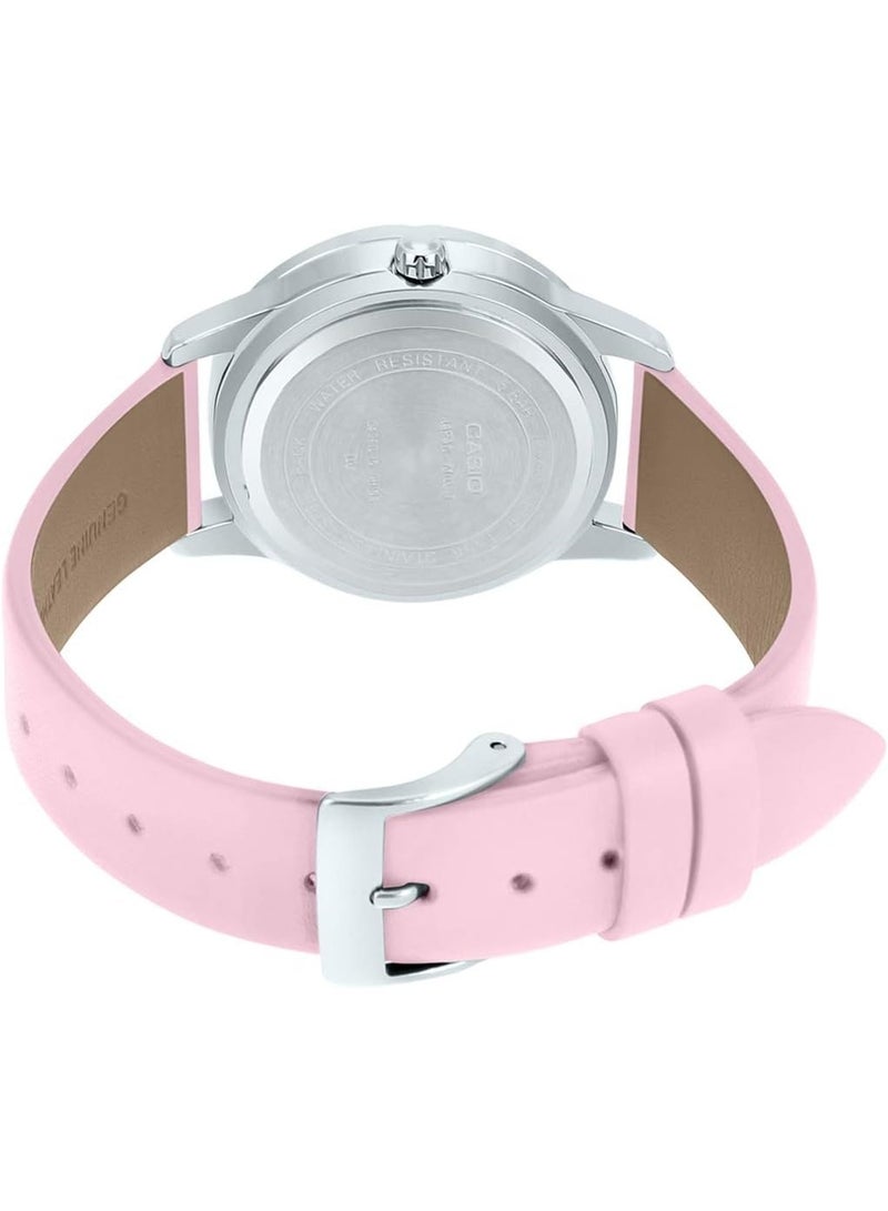 CASIO Enticer Analog Women’s Watch LTP-1358L-4A2VDF, 39.5 mm Pink Dial, Ion-Plated Stainless Steel Case & Pink Leather Band, 50 m WR - Image 4
