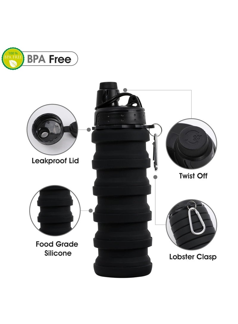 SOLARAE Portable Collapsible Silicone Water Bottle - Perfect for Travel, Hiking, and Outdoor Activities - Image 4