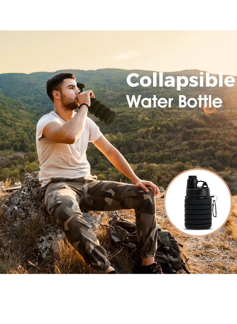 SOLARAE Portable Collapsible Silicone Water Bottle - Perfect for Travel, Hiking, and Outdoor Activities - Image 2