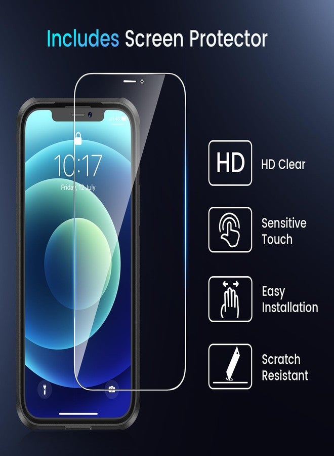 Caka جراب Caka لهاتف iPhone 12، جراب iPhone 12 Pro [واقي شاشة عالي الدقة] [متوافق مع MagSafe] [حامل مخفي]، جراب حماية مغناطيسي لهاتف iPhone 12 و iPhone 12 Pro - 6.1 بوصة (أزرق داكن) - Image 3
