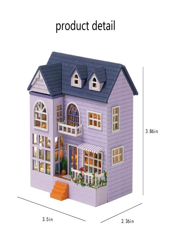 MAGQOO DIY Miniature Dollhouse Kit with Furniture 1:100 Scale Creative Room Mini Wooden Doll House Accessories DIY Miniature House Kit(Happy Manor) - Image 2