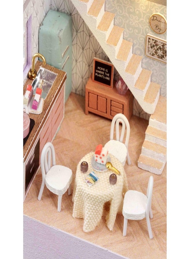 MAGQOO DIY Miniature Dollhouse Kit with Furniture 1:100 Scale Creative Room Mini Wooden Doll House Accessories DIY Miniature House Kit(Happy Manor) - Image 5