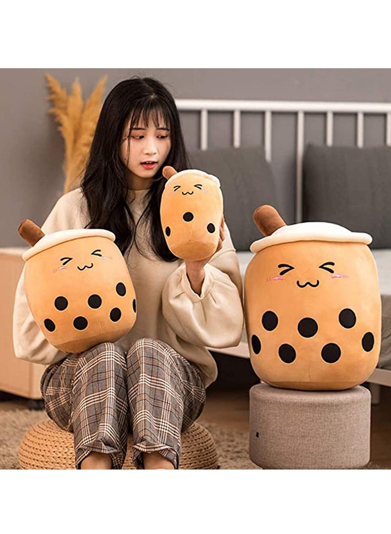 SYOSI Kids Pillow Cushion 9.4 Inch Stuffed Boba Plushie Bubble Tea Plush Pillow Cartoon Cylindrical Milk Boba Pillow, Super Soft Kawaii Hugging Cushion Realistic Plush Food Toy Gifts for Boy Girl  - Image 2