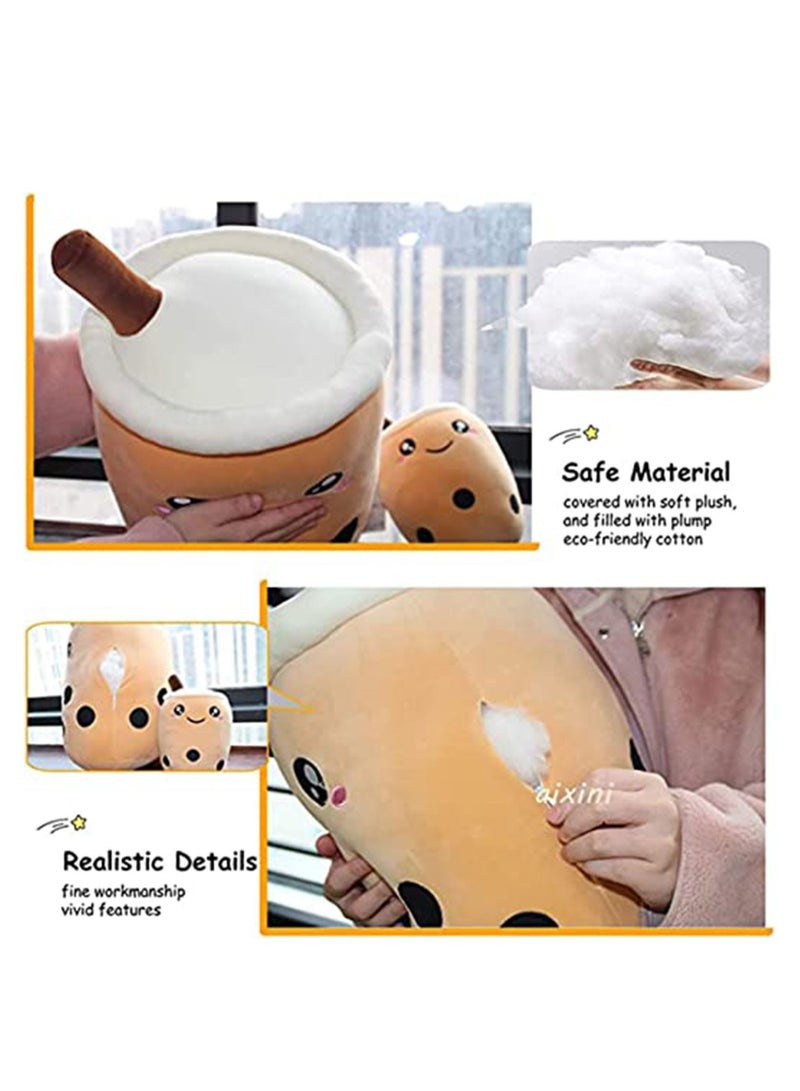 SYOSI Kids Pillow Cushion 9.4 Inch Stuffed Boba Plushie Bubble Tea Plush Pillow Cartoon Cylindrical Milk Boba Pillow, Super Soft Kawaii Hugging Cushion Realistic Plush Food Toy Gifts for Boy Girl  - Image 5