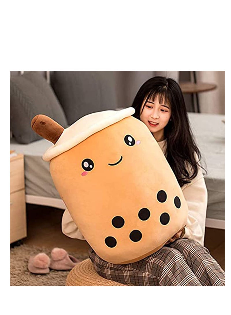 SYOSI Kids Pillow Cushion 9.4 Inch Stuffed Boba Plushie Bubble Tea Plush Pillow Cartoon Cylindrical Milk Boba Pillow, Super Soft Kawaii Hugging Cushion Realistic Plush Food Toy Gifts for Boy Girl  - Image 4