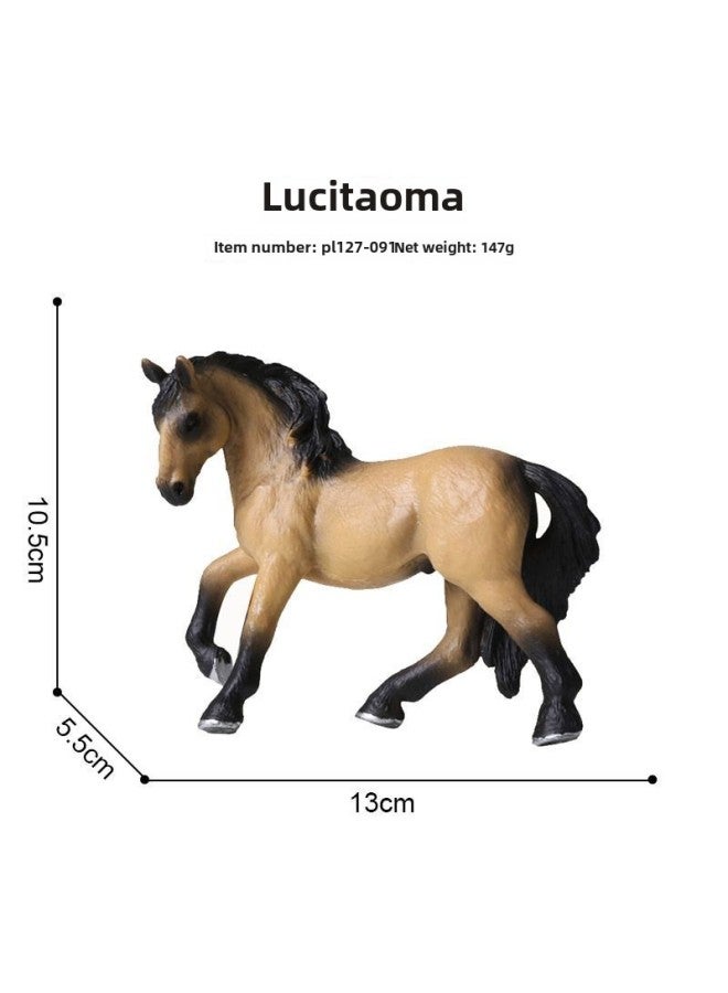 Solid Simulation Animal Model Horse Horse Horse Horse Horse Black Horse Horse Children's Cognitive Toys Animal Model Horse Ornaments-Color:North American Stallion 127-918  - Image 4