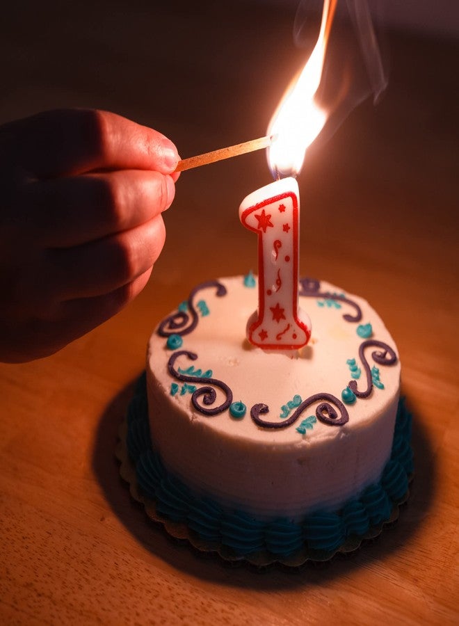 شيف كرافت شمعة شيف كرافت الكلاسيكية على شكل رقم 1، 3 بوصات، أبيض/أحمر - Image 4