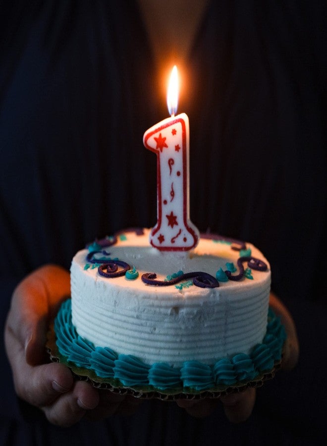 شيف كرافت شمعة شيف كرافت الكلاسيكية على شكل رقم 1، 3 بوصات، أبيض/أحمر - Image 3