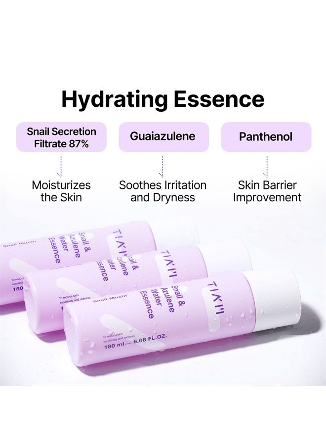 TIA'M ماء إيسنس الحلزون والأزولين، إيسنس الحلزون، إيسنس الحلزون، تونر مرطب للوجه مع فلتر إفراز الحلزون، إصلاح البشرة التالفة، مخاط الحلزون، 6.1 أونصة سائلة - Image 5